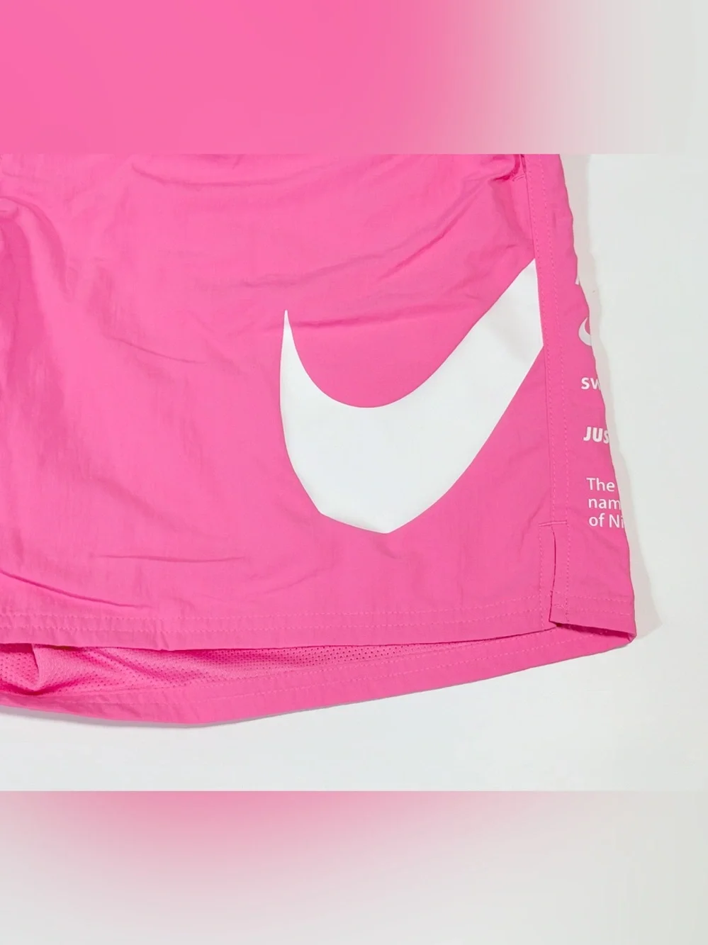 Nike Men's Hot Pink Swim Trunks with White Swoosh volley short board shorts